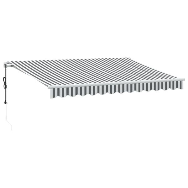 vidaXL Toldo retr&aacute;til autom&aacute;tico com LED 350x250 cm antracite/branco