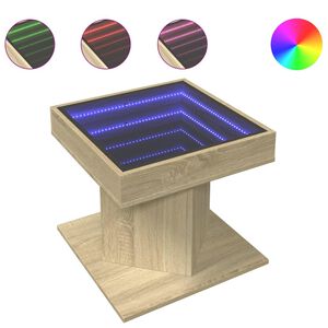 vidaXL Mesa de centro c/ LEDs 50x50x45 madeira processada