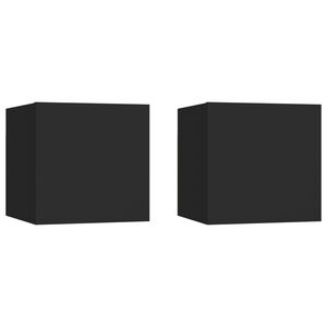 vidaXL Mesas de cabeceira 2 pcs 30,5x30x30 cm derivados madeira preto