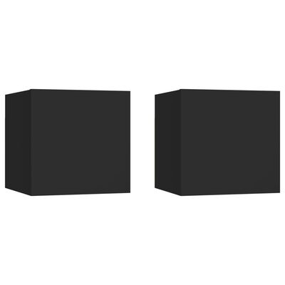 vidaXL Mesas de cabeceira 2 pcs 30,5x30x30 cm contraplacado preto