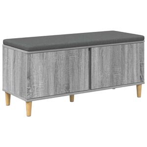 vidaXL Banco de Hall com almofada Sonoma cinza 100 x 38 x 46 cm
