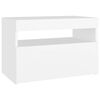 vidaXL Mesa de cabeceira & LED 2 pcs 60x35x40 cm deriv. madeira branco