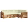 vidaXL Conjunto de Sof&aacute;s para Exterior 4 unid. Natural e Creme