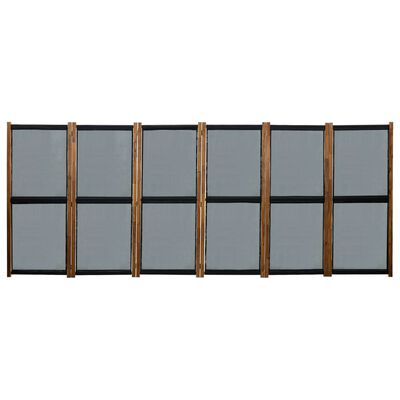 vidaXL Divisória com 6 painéis 420x170 cm preto
