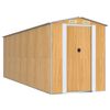 vidaXL Abrigo de jardim 192x606x223 cm a&ccedil;o galvanizado castanho