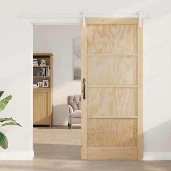 vidaXL Porta Deslizante Castanho 93 x 211 cm