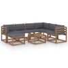 vidaXL 8 pcs conjunto lounge de jardim c/ almofad&otilde;es antracite