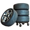vidaXL Carrinho de plantas com rodas 2 pcs di&acirc;metro 40 cm 275 kg preto