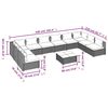 vidaXL 11 pcs conjunto lounge de jardim c/ almofad&otilde;es vime PE preto