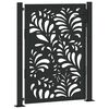 vidaXL Port&atilde;o de jardim preto 100x125 cm a&ccedil;o design ondulado