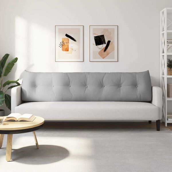 vidaXL Travesseiro para Costas Cinza Nuvem 200 x 24 x 50 cm tecido