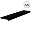 vidaXL Tapetes de escada 20 pcs 110x30x2 cm carvalho castanho-preto