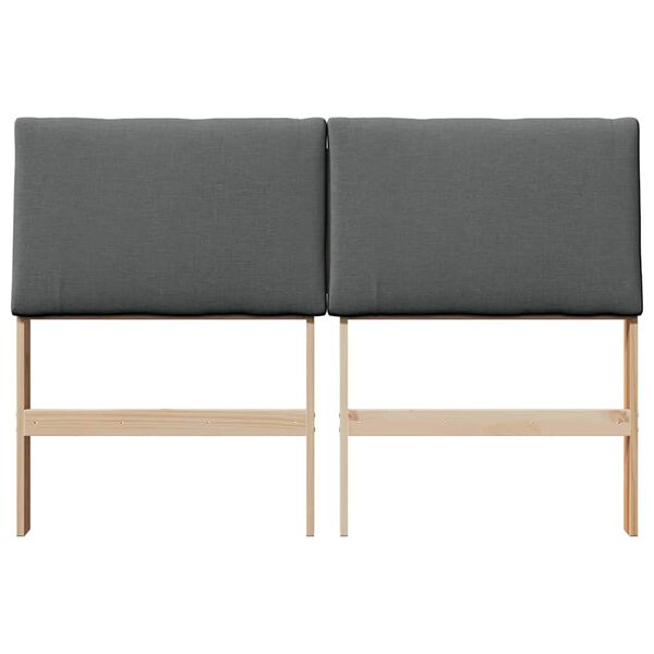 vidaXL Cabeceira estofada Cinza Escuro 150 cm