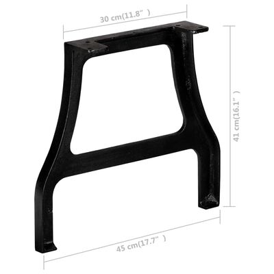 vidaXL Pernas para mesa de centro 2 pcs estrutura em A ferro fundido