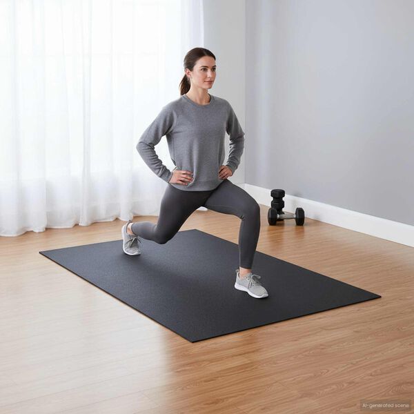 vidaXL Tapete de Prote&ccedil;&atilde;o para Esportes Preto 150 x 75 x 0.6 cm PVC