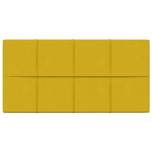 vidaXL Cabeceira de Parede 12 unid. Amarelo Veludo