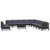 vidaXL 12 pcs conjunto lounge jardim c/ almofad&otilde;es pinho maci&ccedil;o preto