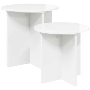 vidaXL Conjunto de mesas de apoio 2 unid. Branco Brilhante