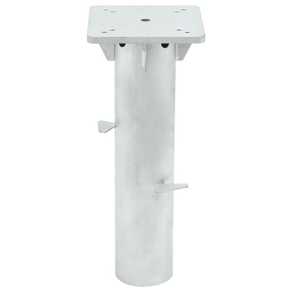 vidaXL Base de guarda-sol de enterrar 16x16x39,5 cm a&ccedil;o prateado