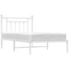 vidaXL Estrutura de cama com cabeceira 100x190 cm metal branco