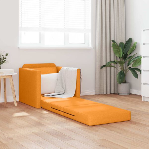 vidaXL Sof&aacute;-Cama 60cm Amarelo Escuro tecido