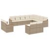 vidaXL 12 pcs conjunto de sof&aacute;s p/ jardim com almofad&otilde;es vime PE bege