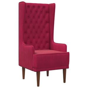 vidaXL Cadeira de encosto alto com bot&otilde;es Vinho Vermelho Veludo