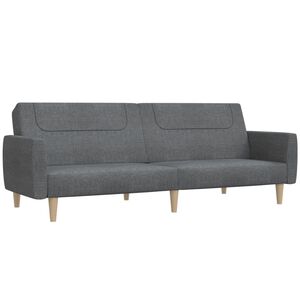 vidaXL Sof&aacute;-cama de 2 lugares tecido cinzento-claro