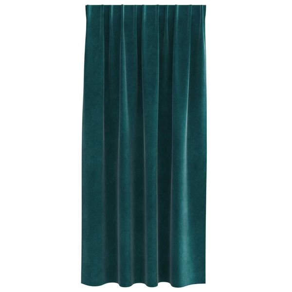 vidaXL Cortinas opacas 2 pcs Verde Escuro 140 x 175 cm Veludo