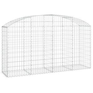 vidaXL Cesto gabi&atilde;o arqueado 200x50x100/120 cm ferro galvanizado