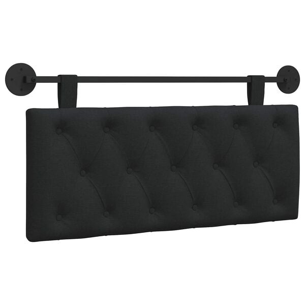 vidaXL Cabeceira Suspensa Preto 110 x 55 x 7 cm tecido