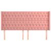 vidaXL Cabeceira cama c/ abas veludo 183x16x118/128 cm rosa