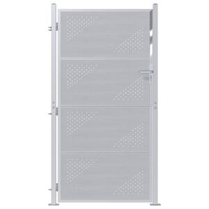 vidaXL Port&atilde;o de Jardim 85 x 174 cm A&ccedil;o inoxid&aacute;vel Prateado Tranc&aacute;vel