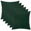 vidaXL Almofada com travesseiro HEERLEN 6 unid. Verde-Escuro Veludo