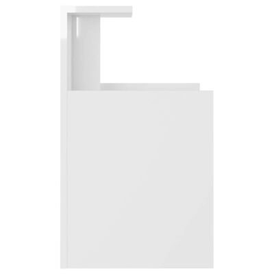 vidaXL Mesas cabeceira 2 pcs 40x35x60 cm contraplacado branco brilhante