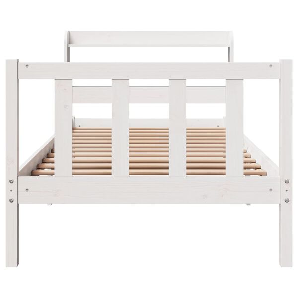 vidaXL Cama sem colch&atilde;o 90x190 cm madeira de pinho maci&ccedil;a branco
