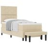 vidaXL Cama Box com cabeceira Creme 80 x 200 cm tecido