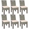 vidaXL Cadeiras de jantar, 6 pcs, vime Kubu madeira de mangueira