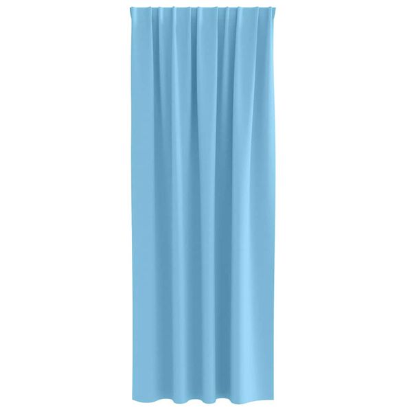 vidaXL Cortinas Blackout com Argolas 2 pcs Azul Claro 260 x 140 cm