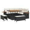 vidaXL Conjunto de Sof&aacute; de Jardim 8 unid. Preto vime PE