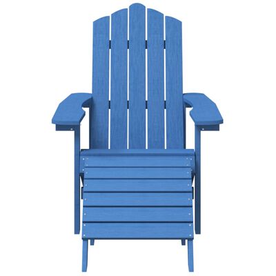 vidaXL Cadeiras jardim Adirondack c/ apoio de pés/mesa PEAD ciano