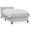 vidaXL Cama com molas/colch&atilde;o 100x220 cm veludo cinza-claro