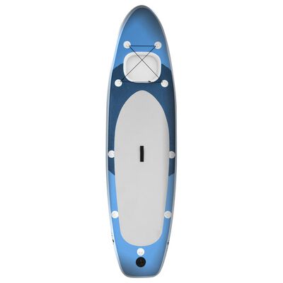 vidaXL Conjunto prancha de paddle SUP insuflável 300x76x10 cm azul mar