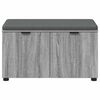 vidaXL Banco de Hall com almofada Cinza Sonoma 80 x 46 x 46 cm