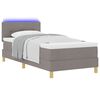vidaXL Cama Box Spring LED Cinzento-acastanhado 100 x 200 cm tecido