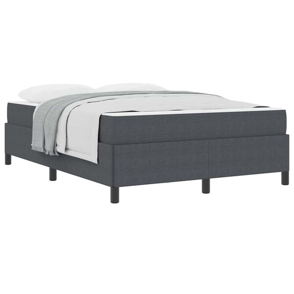 vidaXL Estrutura da Cama com colchão Cinza Escuro 140 x 200 cm tecido