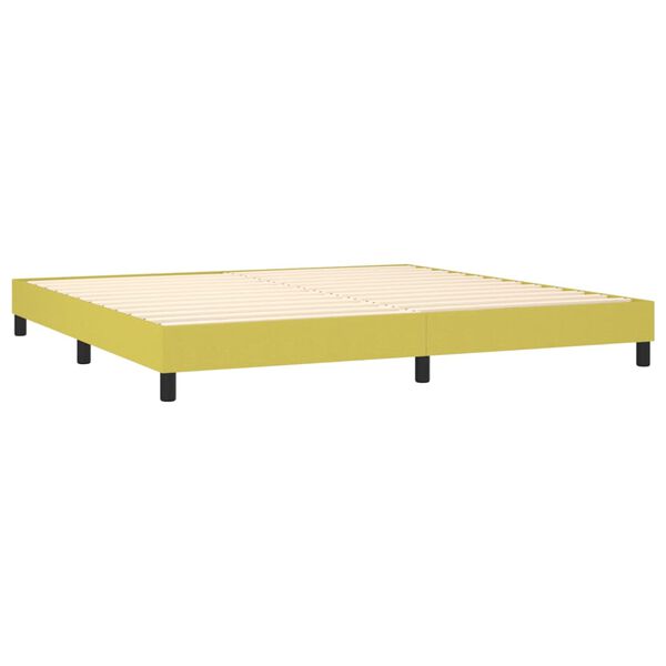 vidaXL Cama com molas/colch&atilde;o 200x200 cm tecido verde