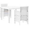 vidaXL Conjunto de Jantar para Jardim 3 pcs Branco Polipropileno