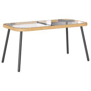 vidaXL Mesa de centro Marrom e Preto 90 x 45 x 43 cm vime PE