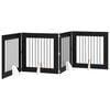 vidaXL Port&atilde;o dobr&aacute;vel para c&atilde;es com suportes 4 pcs Carvalho Preto